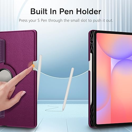 Vista 22 de Fintie Funda giratoria para Samsung Galaxy Tab S10 Lite/S10 FE/ S9 FE 5G 10.9 pulgadas/Tab S9 11 pulgadas con soporte para bolígrafo S, cubierta