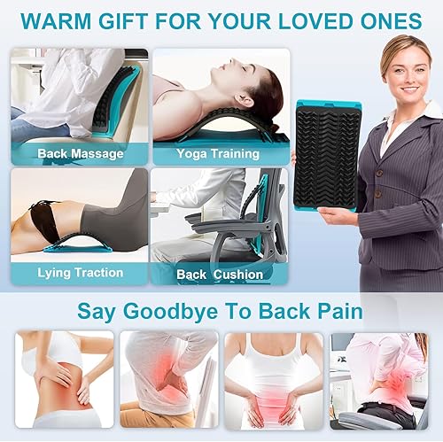 Miniatura 22 de Estirador de espalda para aliviar el dolor de espalda baja, tablero ajustable de 3 niveles para la espalda lumbar, dispositivo de agrietamiento