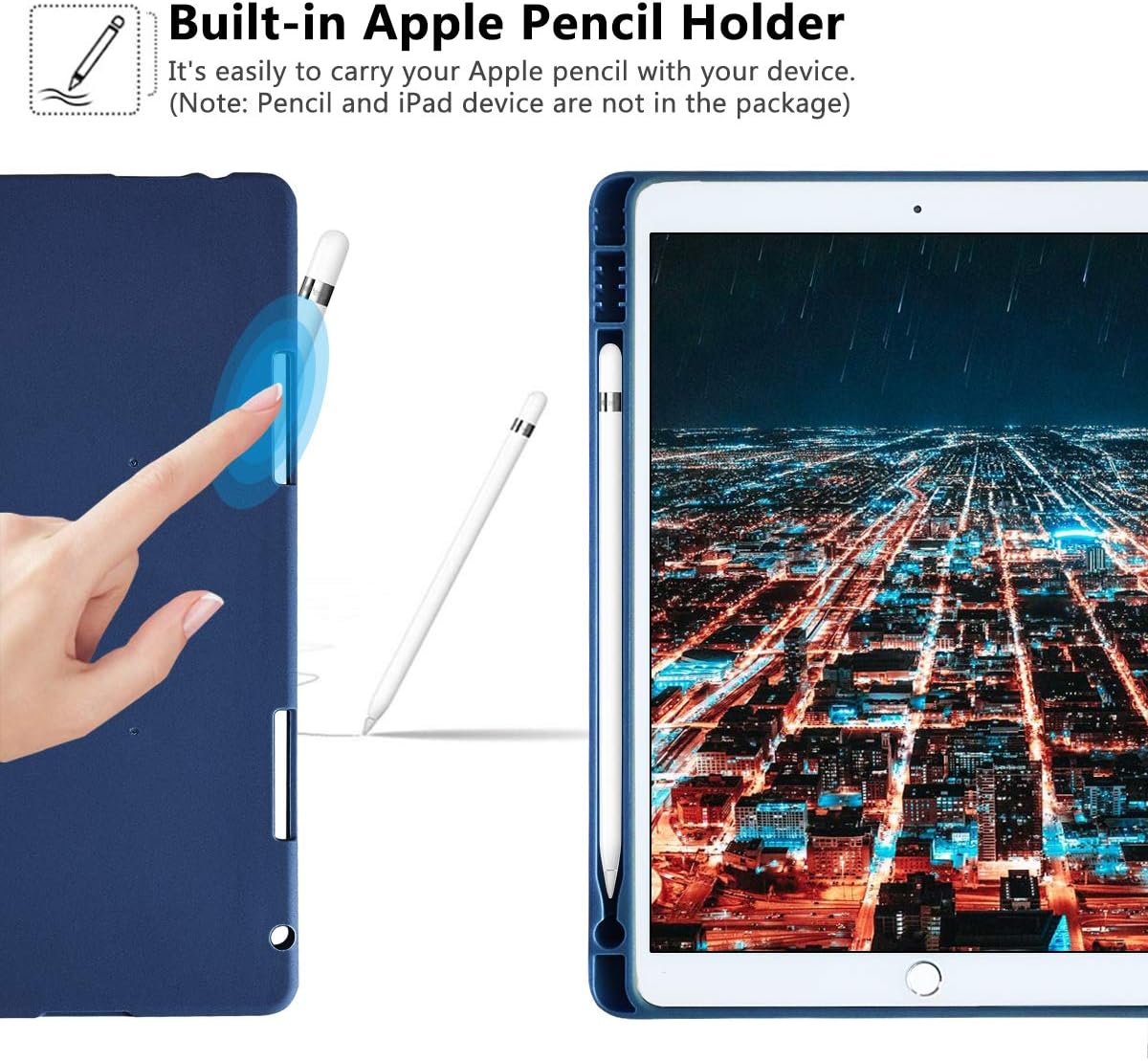 COO iPad Pro 10.5 Keyboard Case with Built-in Pencil Holder, Keyboard Case for iPad Air 3 10.5" 2019 (3rd Gen)/iPad Pro 10.5" 2017- Detachable Bluetooth Keyboard, Magnetic PU Leather Co (Dark Blue-1)