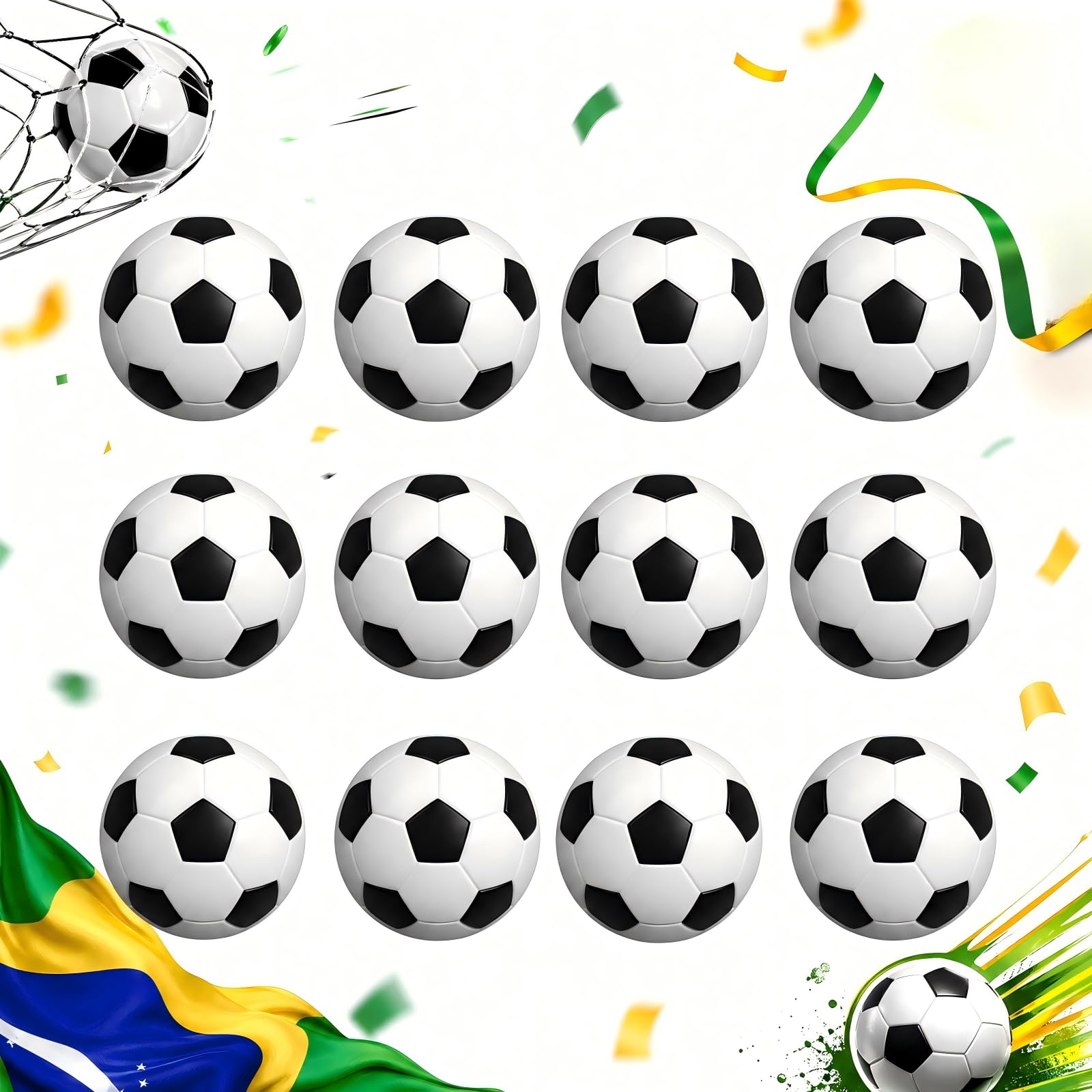 Vauxe 12Pcs Mini Football 4cm, Football Party Bags Fillers, Table Football Balls, Mini Foosball Replacement Balls, Football Stress Balls for Kids Adults