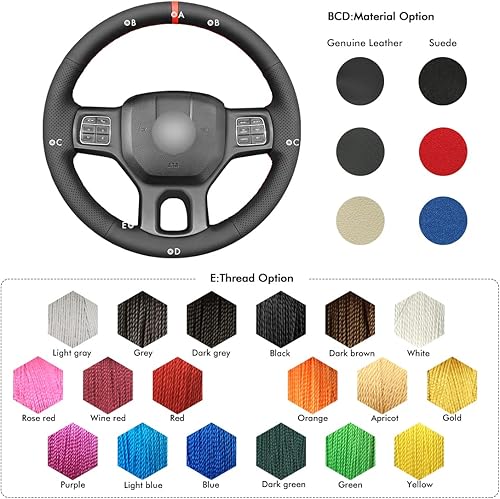 Miniatura 7 de MEWANT Fundas para volante de automóvil Dodge RAM 15001500 Classic  25003500  5500  5500