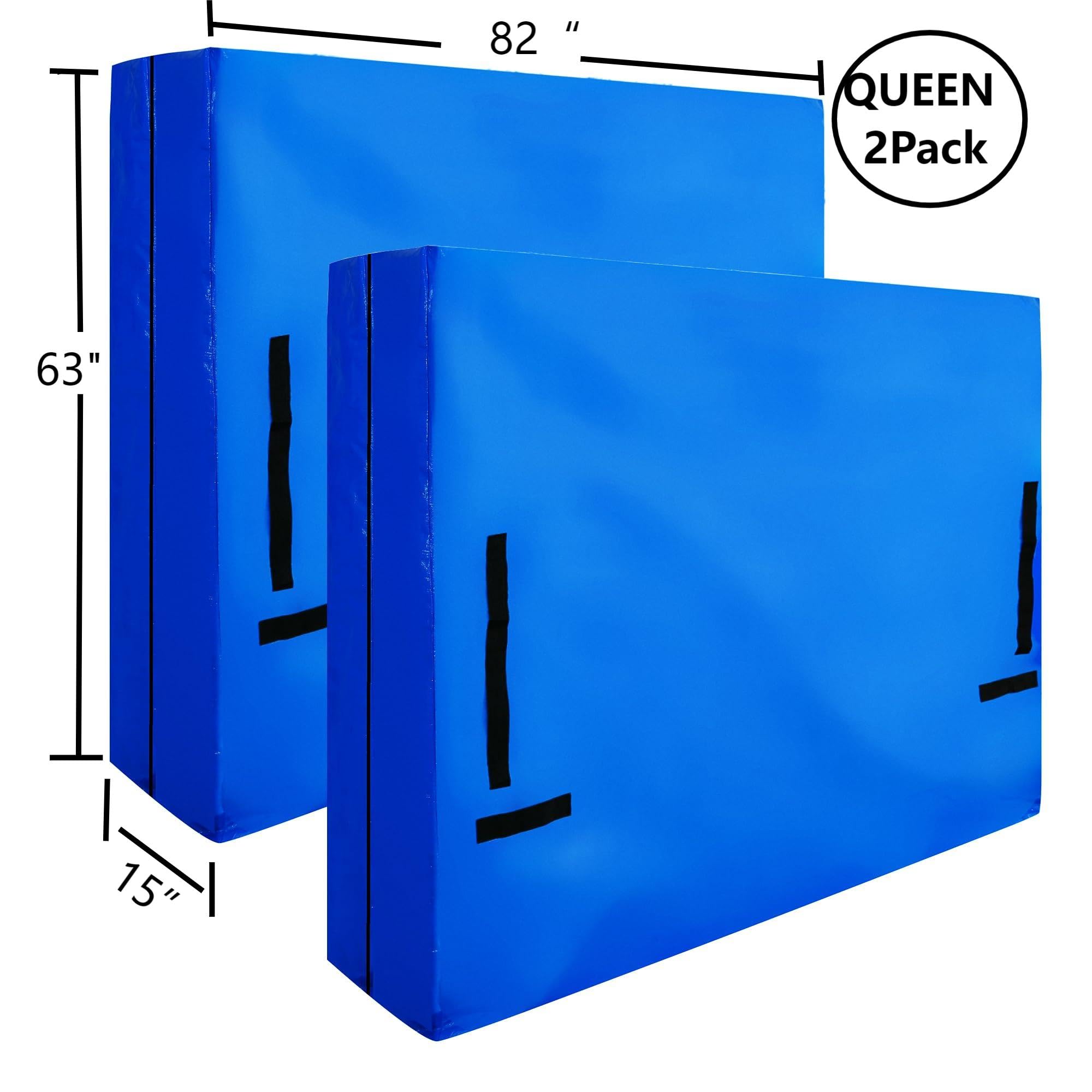 ELCAMO Queen - Coprimaterasso per lo spostamento e lo stoccaggio, con manici, riutilizzabile, resistente, con cerniera, confezione da 2