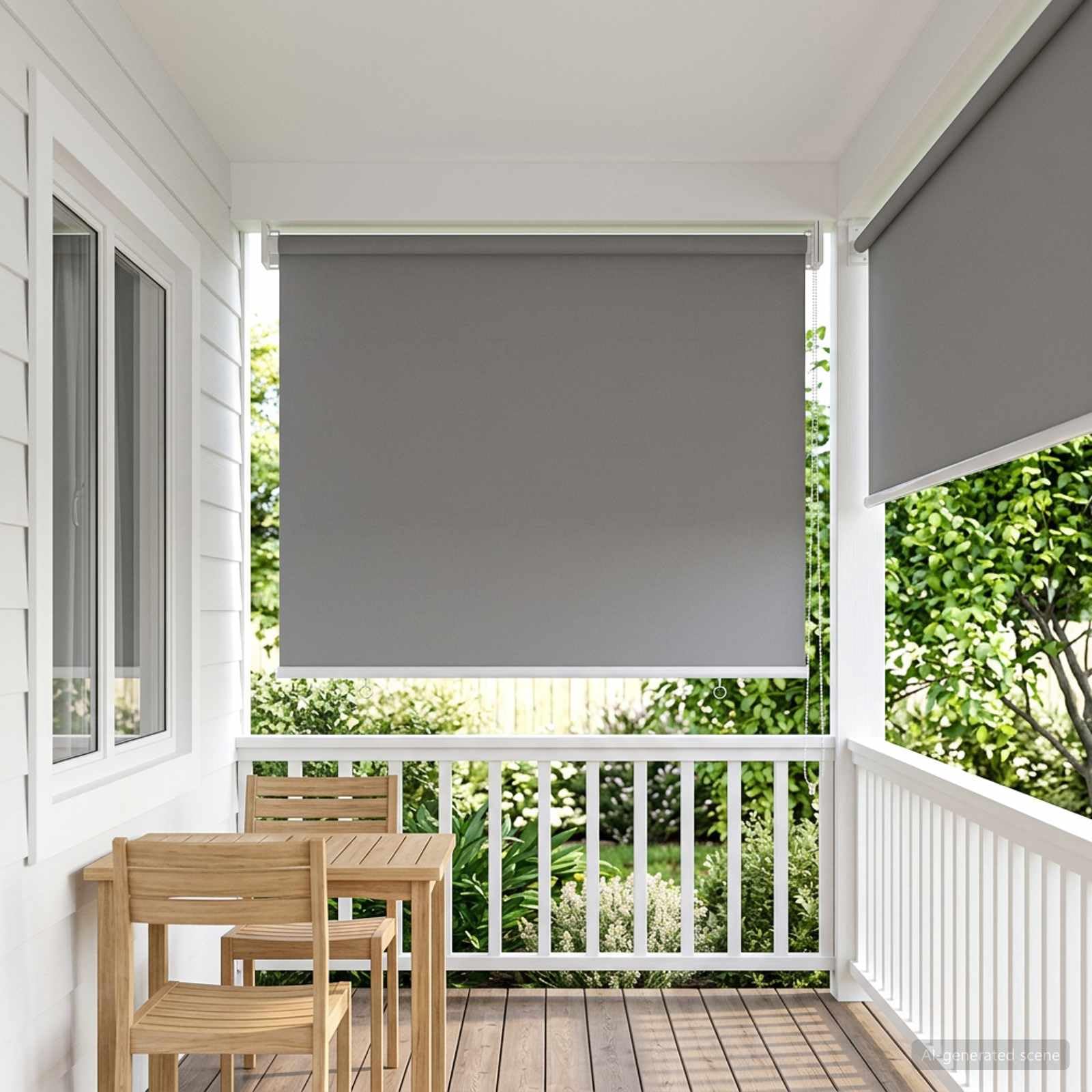 Tenda avvolgibile in poliestere grigio chiaro | Filtro Luce, Controllo Termico, Montaggio a Parete o Soffitto, Protezione Privacy