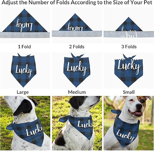 Miniatura 4 de ZAACUSTOM Bandana personalizada para perro con nombre de poliéster, bandana personalizada para perro, triángulo, bufanda personalizada para mascotas