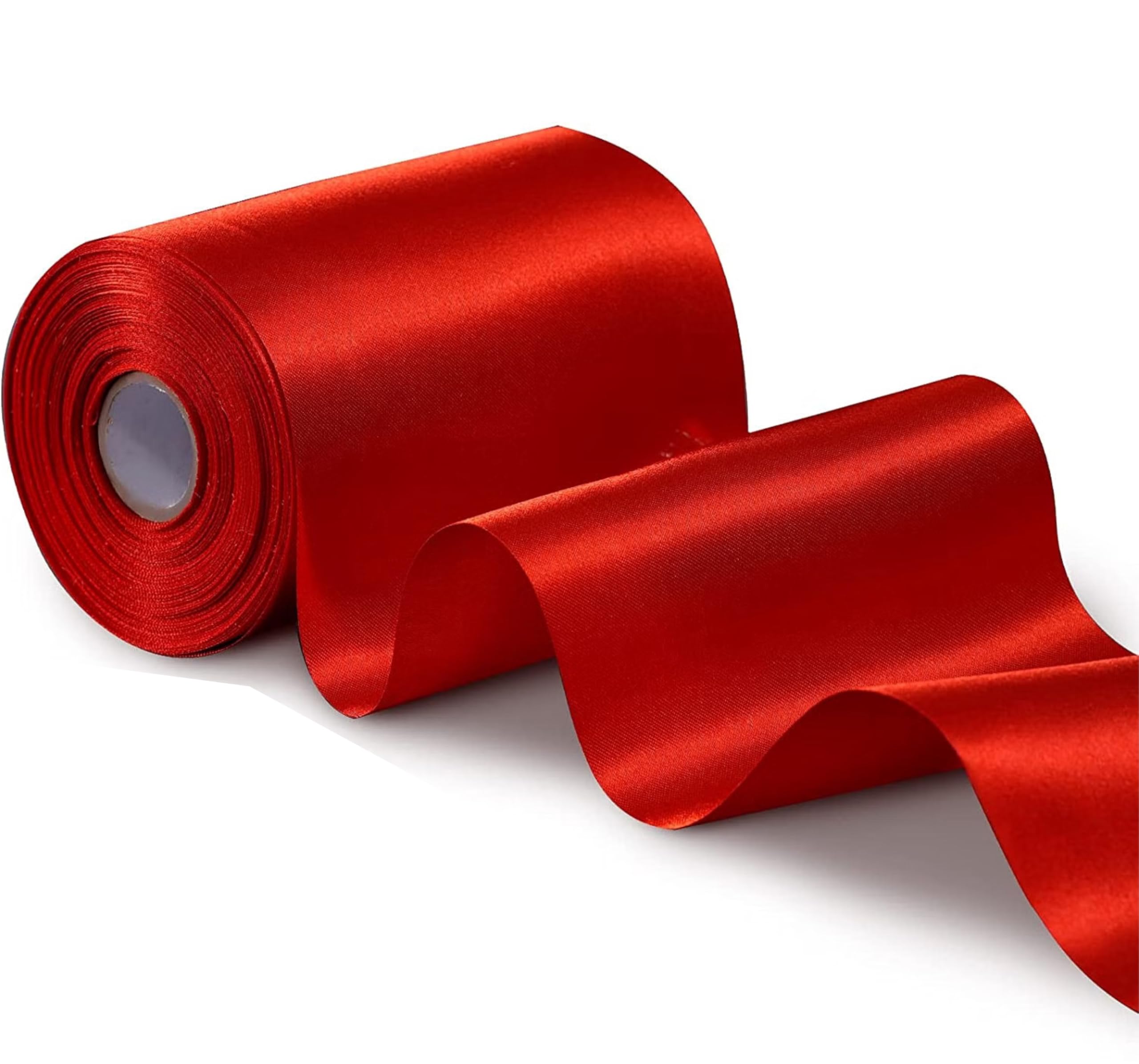 IMPRINT 3 Inch Wide 10 Meter Longs | Red Satin Ribbon | Perfect for Crafts, Gift Wrapping, Bow Making and More | Pack of 1
