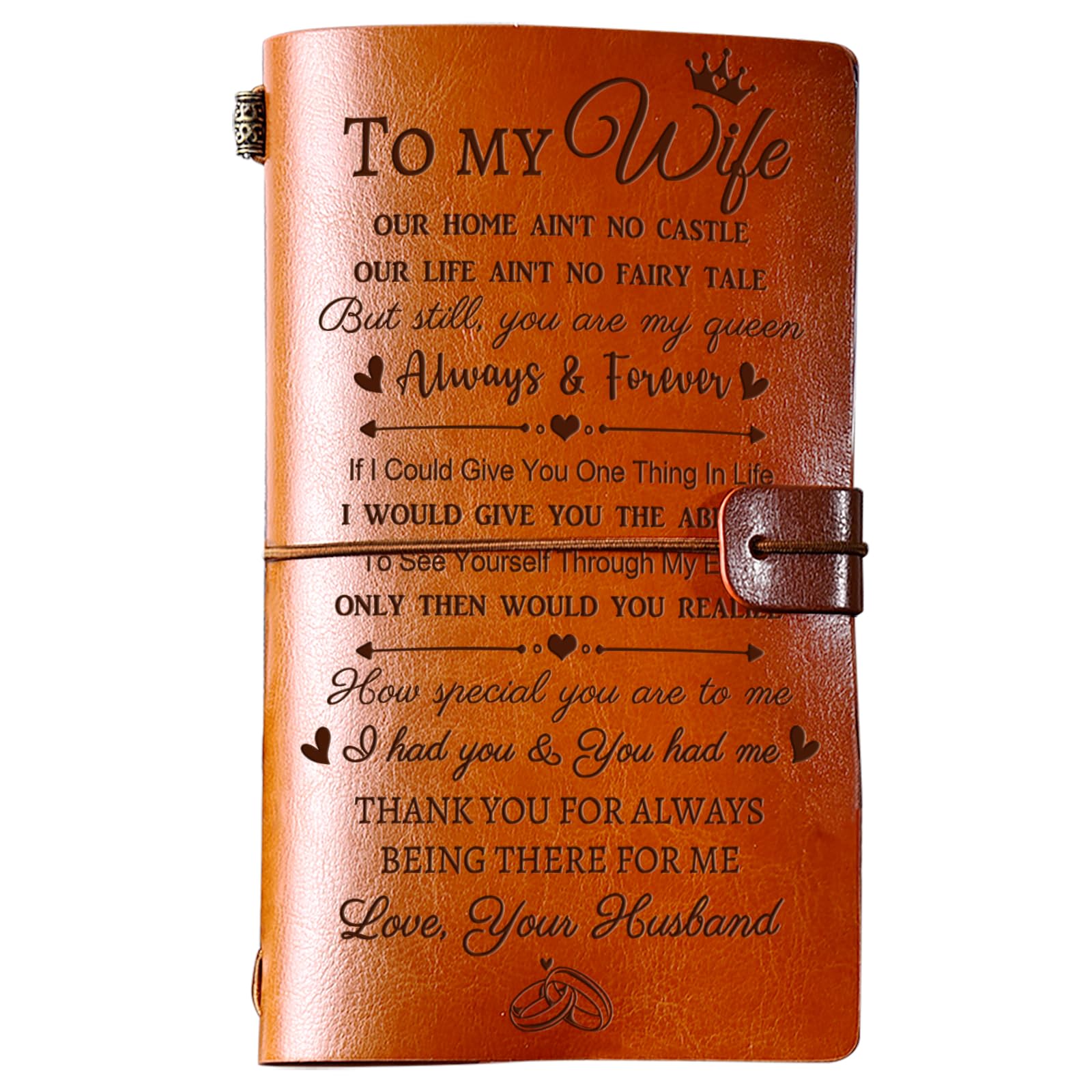 PRSTENLY Gifts for Wife, Wife Gifts Leather Journal, Anniversary Birthday Mothers Day Christmas Valentines Day Gift for Her Wifes from Him Husband- 140 Page Refillable Notebooks