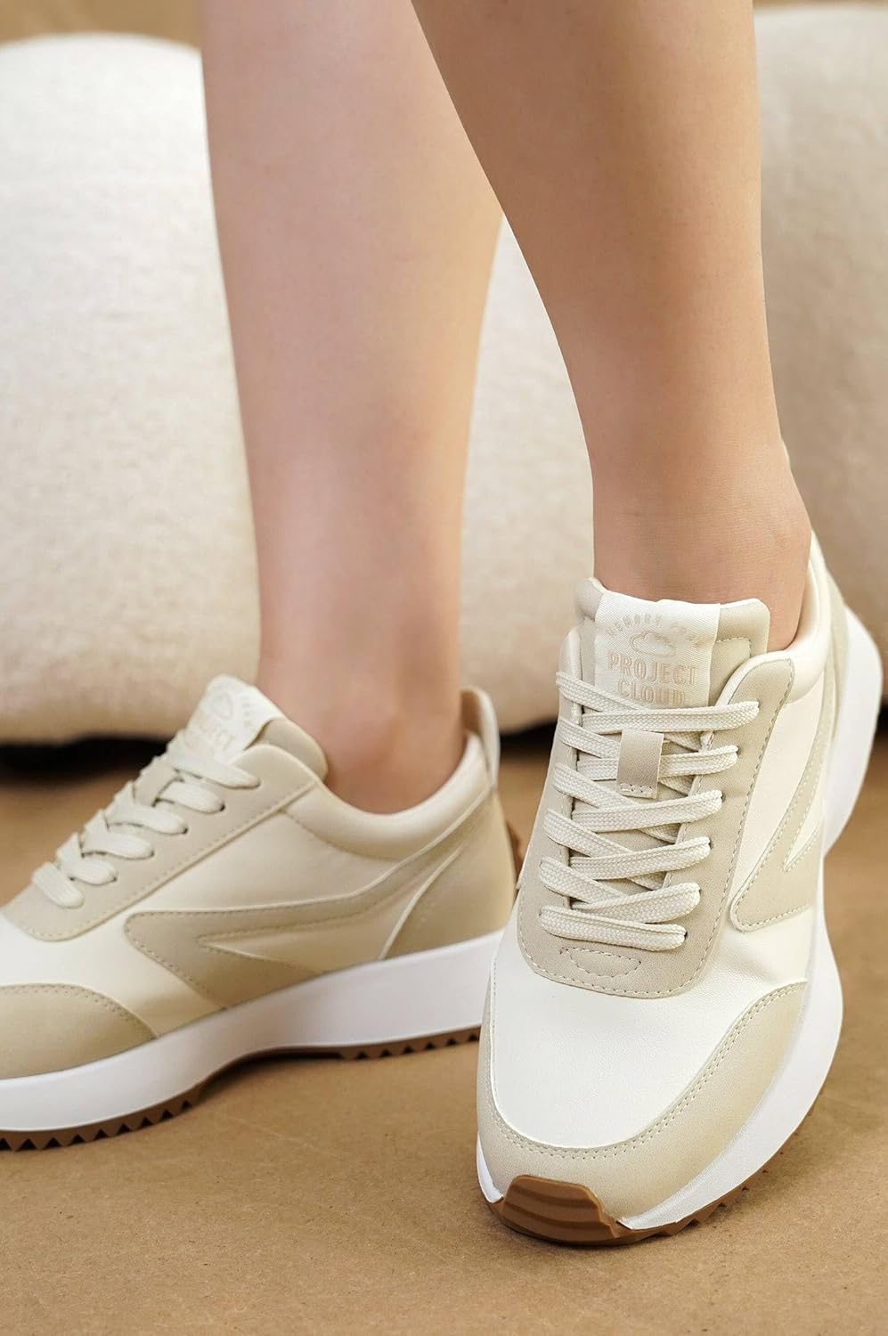 Project Cloud Womens Sneakers - Memory Foam Insole and Lightweight Spring Shoes - Non-Slip Lace Up Trendy Shoes - Fashion Sneakers for Women 2026 (Serena) - Image 2