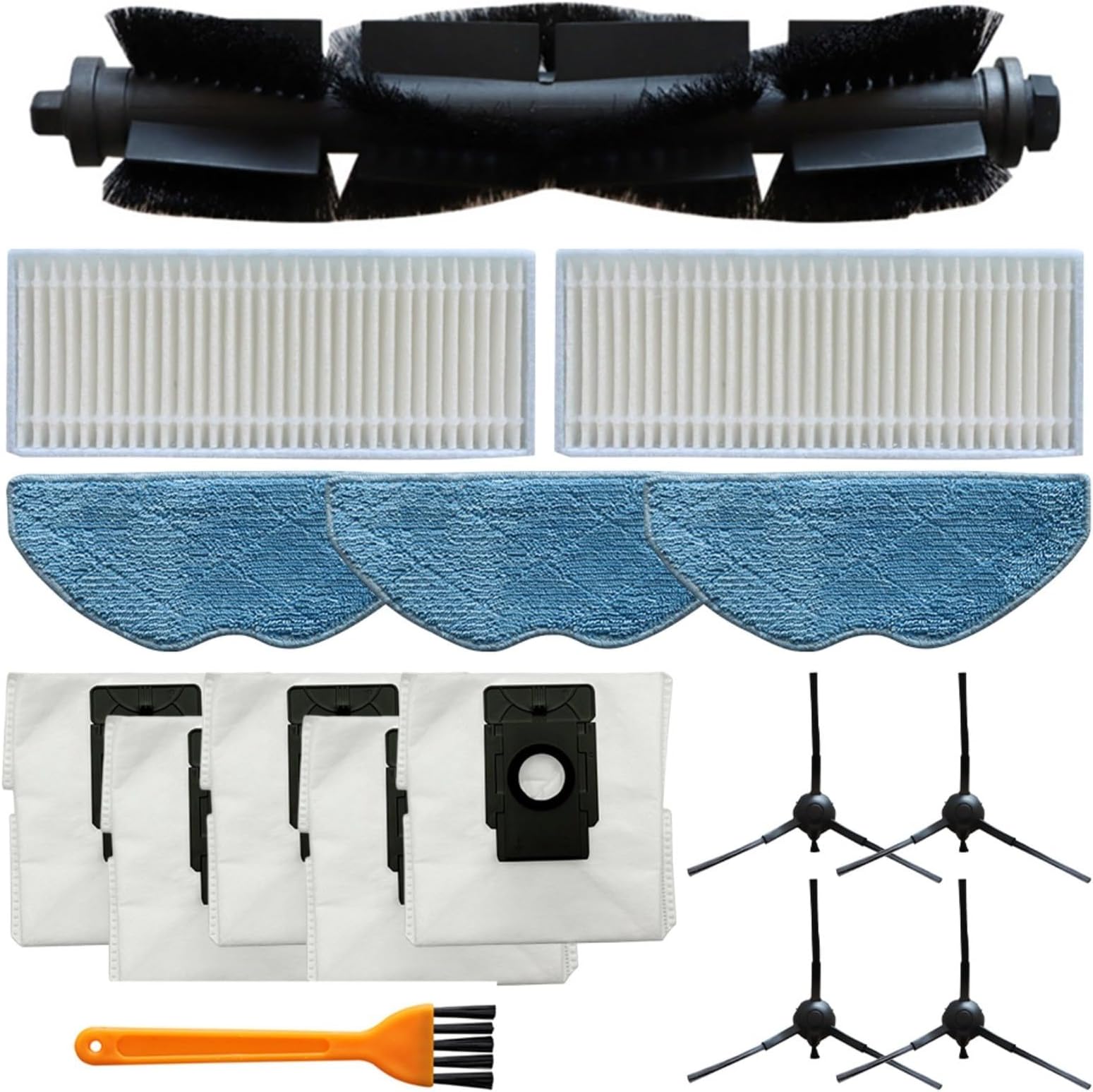 Replacement Parts for EZVIZ RE4 Plus, RE5 Plus Robot Vacuum Cleaner, Accessories Main Brush, Side Brush, Filter, Mop Cloth, Dust Bags, Cleaning Brushes(A)
