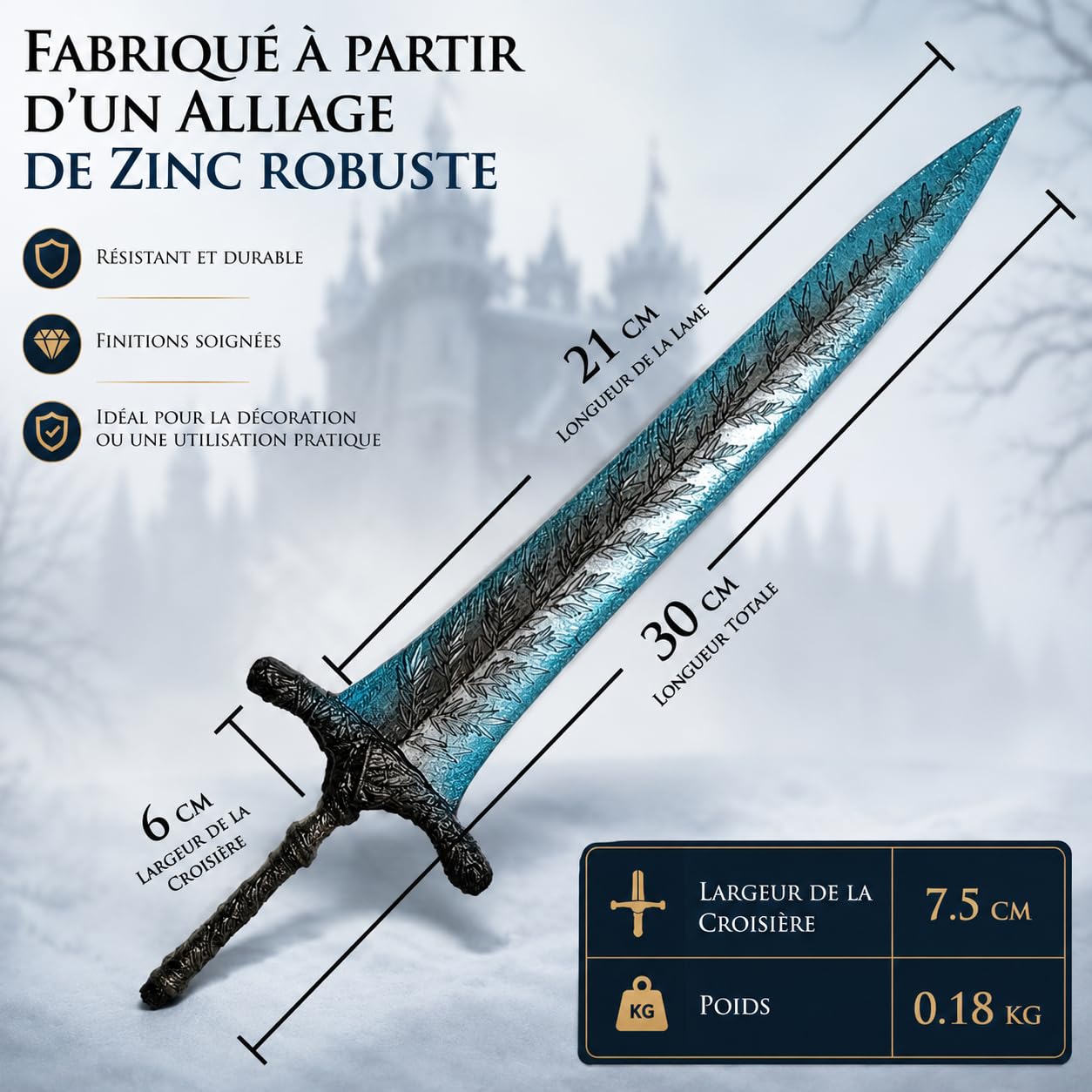 Elden Ring Dark Moon Greatsword XL Ouvre-lettre Support Cadeau Fan Collectionneur