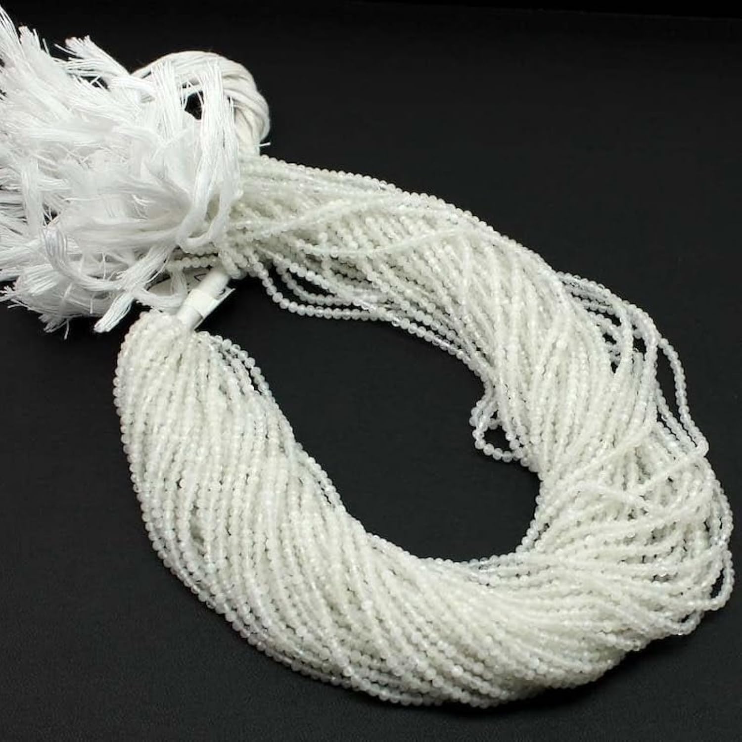 Perles pierre de lune blanche 2-3mm pour fabriquer vos bracelets d'été