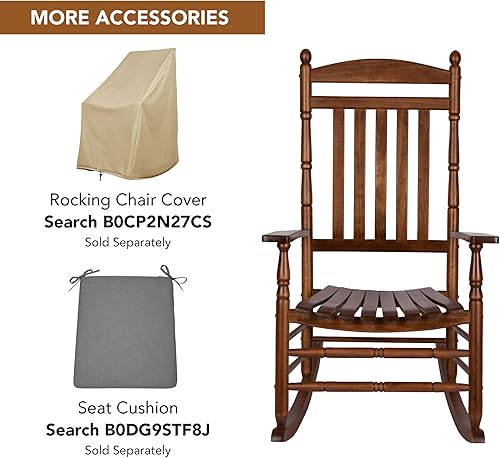 Miniatura 6 de Shine Company - Silla mecedora tradicional de madera estilo Rhode Island, roble