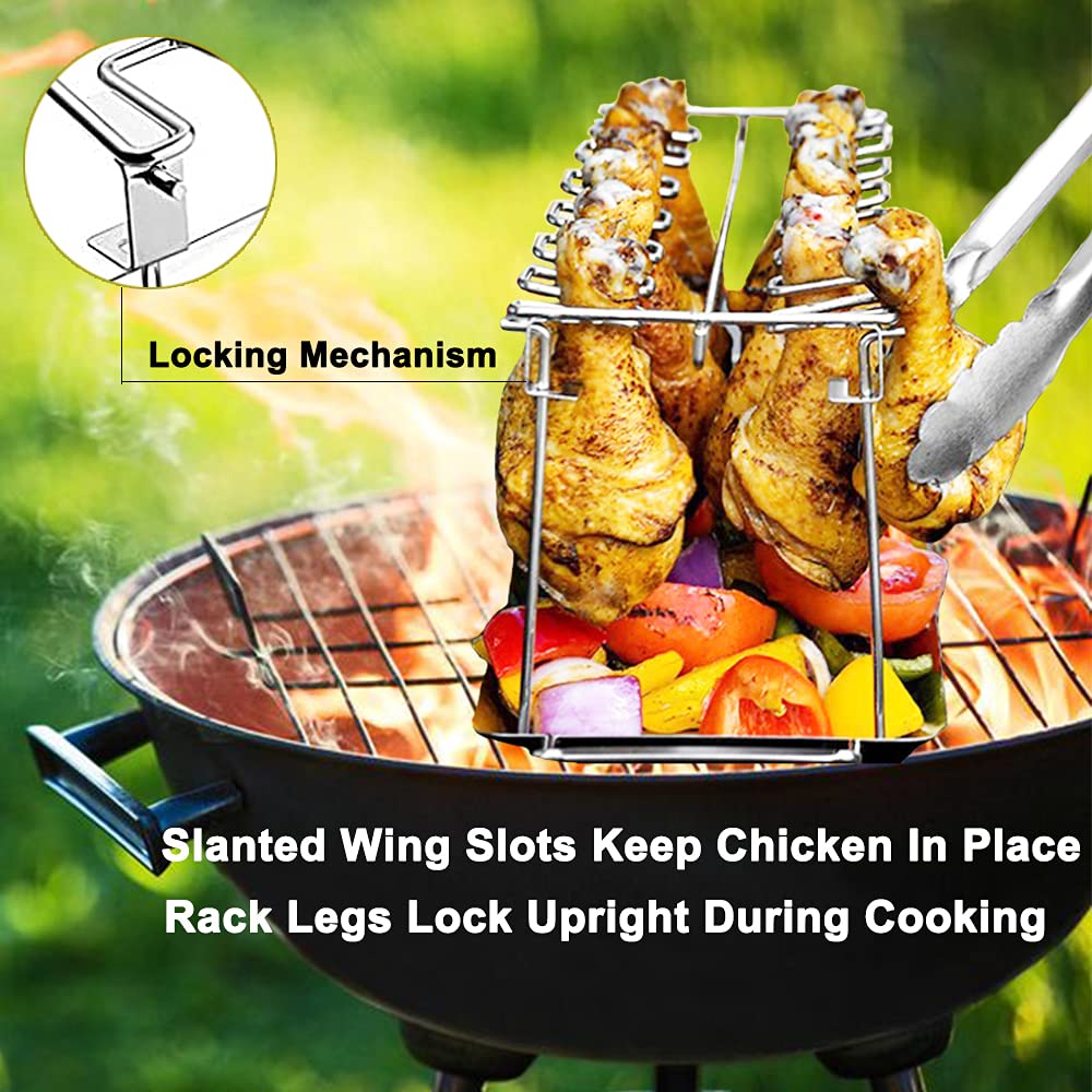 Buy yamisan Chicken Leg Wing Grill Rack 14 Slots Stainless Steel