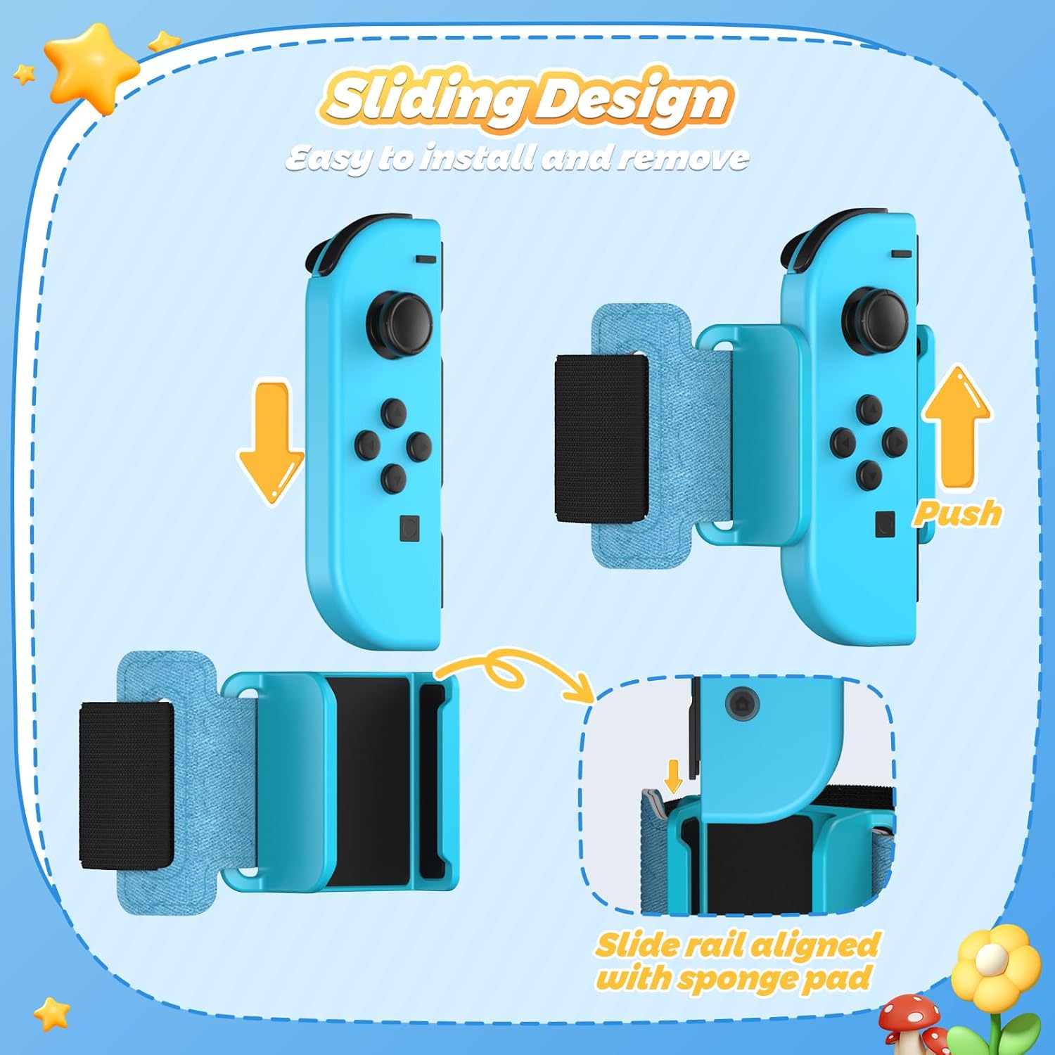 4 Pack Wrist Bands for Nintendo Switch Just-Dance 2026 2025 2024 2023 and for Zumba Burn It Up for Joy-Con, Adjustable Elastic Straps Switch Dance for Switch/OLED Joypad Controller for Adult and Kids - Image 6