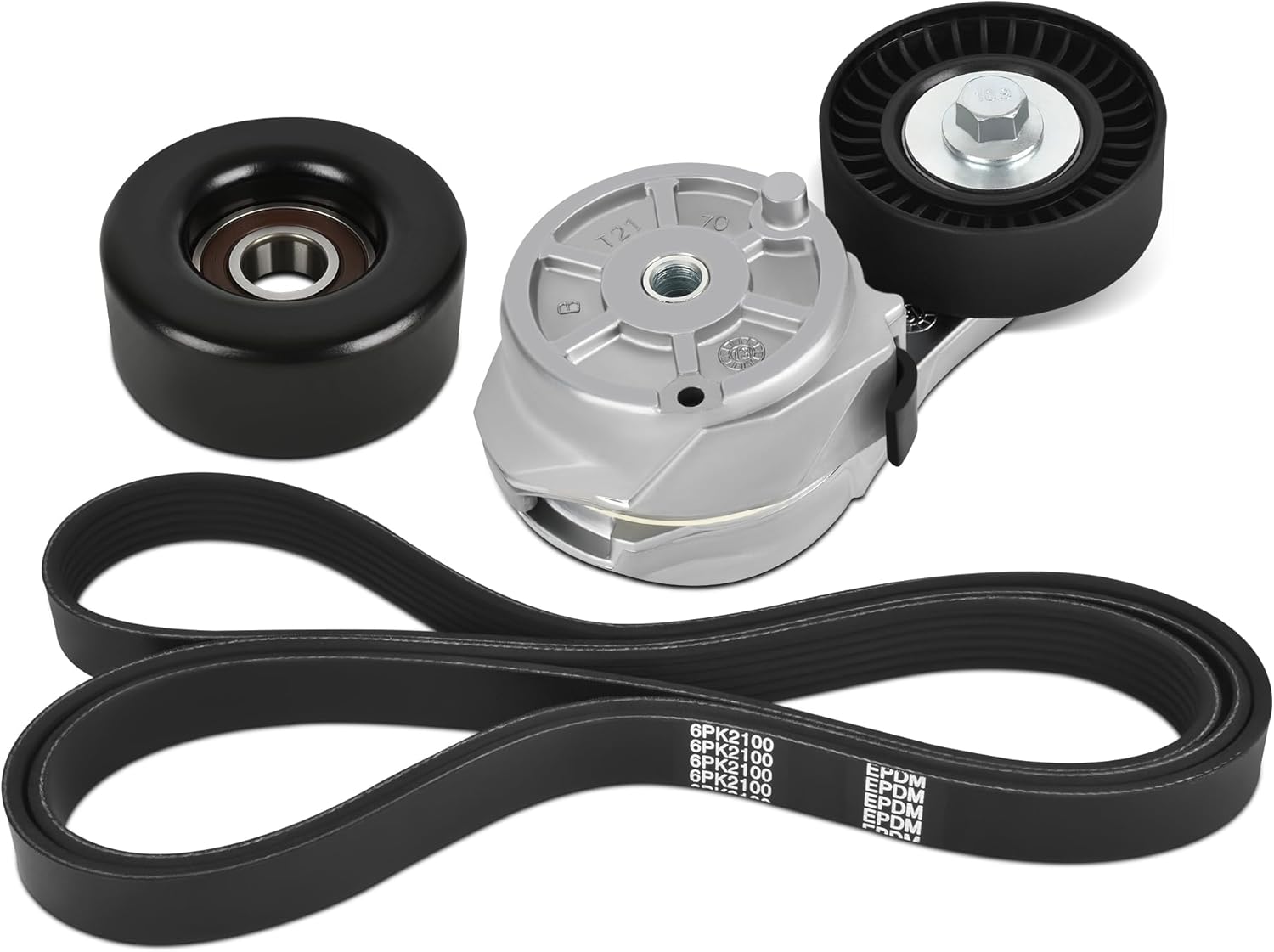 HYR Serpentine Belt Kit Fit for Dodge Grand Caravan 2001-2007, Caravan 2001-2007, Chrysler Town & Country 2001-2007, Voyager 2001-2003, 3.3L 3.8L, belt tensioner kit with belt and idler pulley