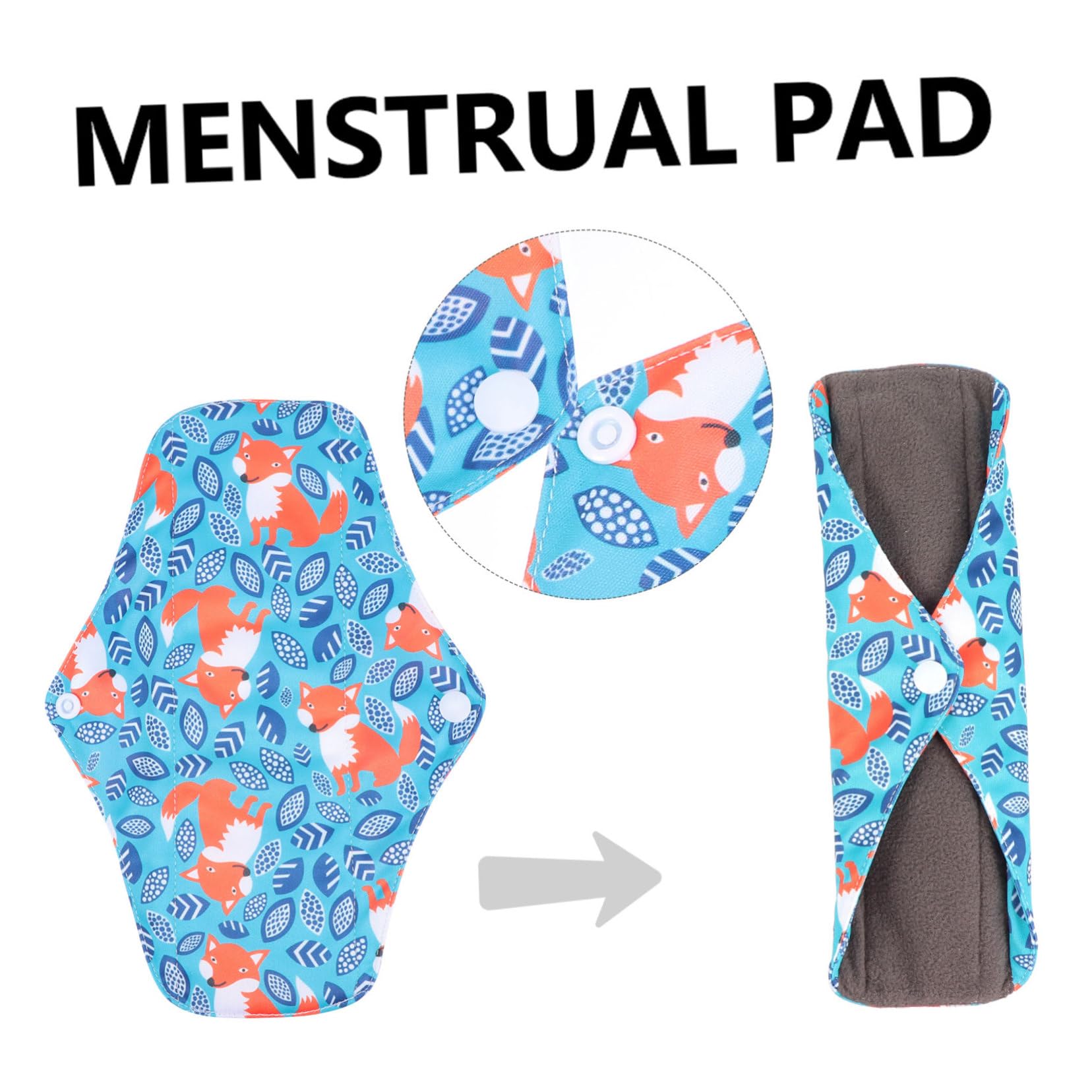 Toallas Sanitarias de Tela Reutilizables 6 Piezas de Carbón | Absorción Rápida, para Viaje y Exterior, Formato Práctico para Mujeres