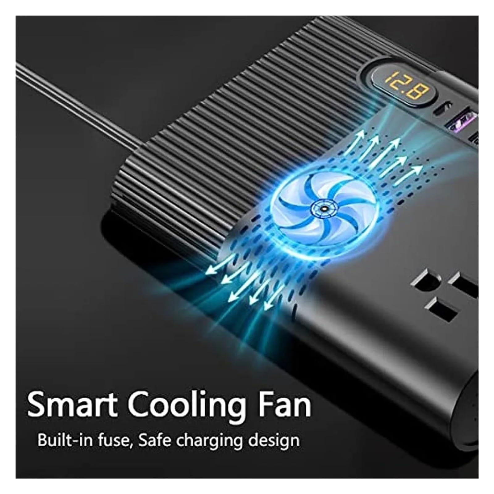 Przetwornica napięcia, Przetwornica napięcia samochodowego 300 W, 12 V DC do AC, gniazdo samochodowe, konwerter samochodowy z 4 portami USB Do samochodu, kempingu, podróży