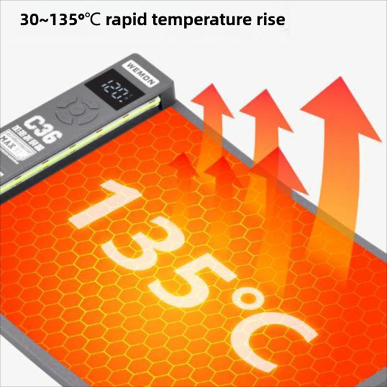 Bewinner Placa Calefactora Separadora LCD 300W, 30-135°C Estera Calefactora con Control de Temperatura Digital para Reparación de Pantalla de Tableta de Teléfono, Almohadilla de Silicona de (Enchufe