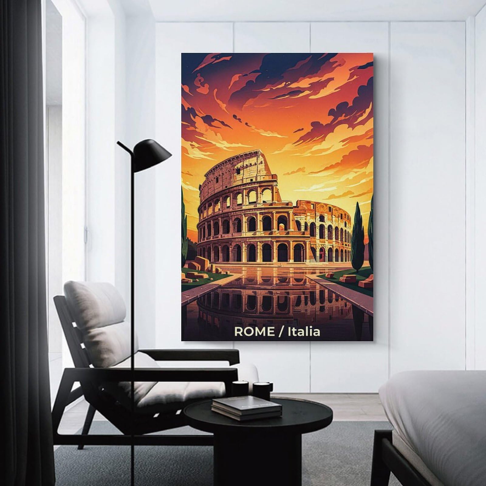 Junmoney Colosseum at Sunset Room Decor Wall Art, 08x12inch(20x30cm), for Entrance Walls, Hall Decor Or Foyers, A Neat Decor Update for Hallways