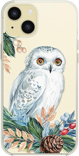 Miniatura 4 de Blingy's Funda para iPhone 15, para mujeres y niñas, lindo estilo floral de búho, divertido diseño de pájaro, funda protectora transparente de TPU