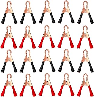 20 Pcs Black Red 50 A Spring Loaded Truck Battery Alligator Clamp Clip