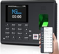 Vista 10 de NGTeco Reloj de tiempo basado en aplicaciones, reloj de tiempo de huellas dactilares 2 en 1 para empleados pequeñas empresas con punzón automático