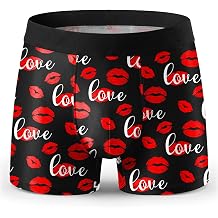 Mens Funny Boxer Briefs, Novelty Underwear Breathable Stretch Boxers Shorts Gag Gift for Men Valentines Day