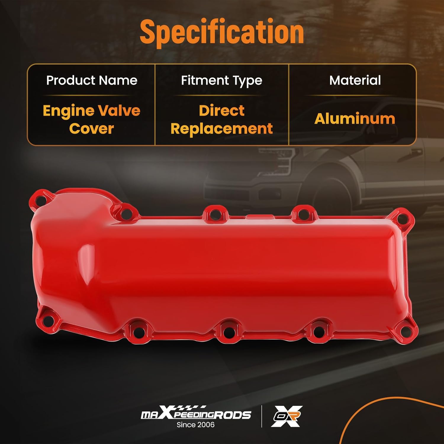 maXpeedingrods Aluminum Engine Valve Cover for Dodge Dakota Durango Nitro Ram for Jeep Liberty Commander Grand Cherokee for Ram 1500 2004-2012 3.7L V6 SOHC Replace 53021937AD