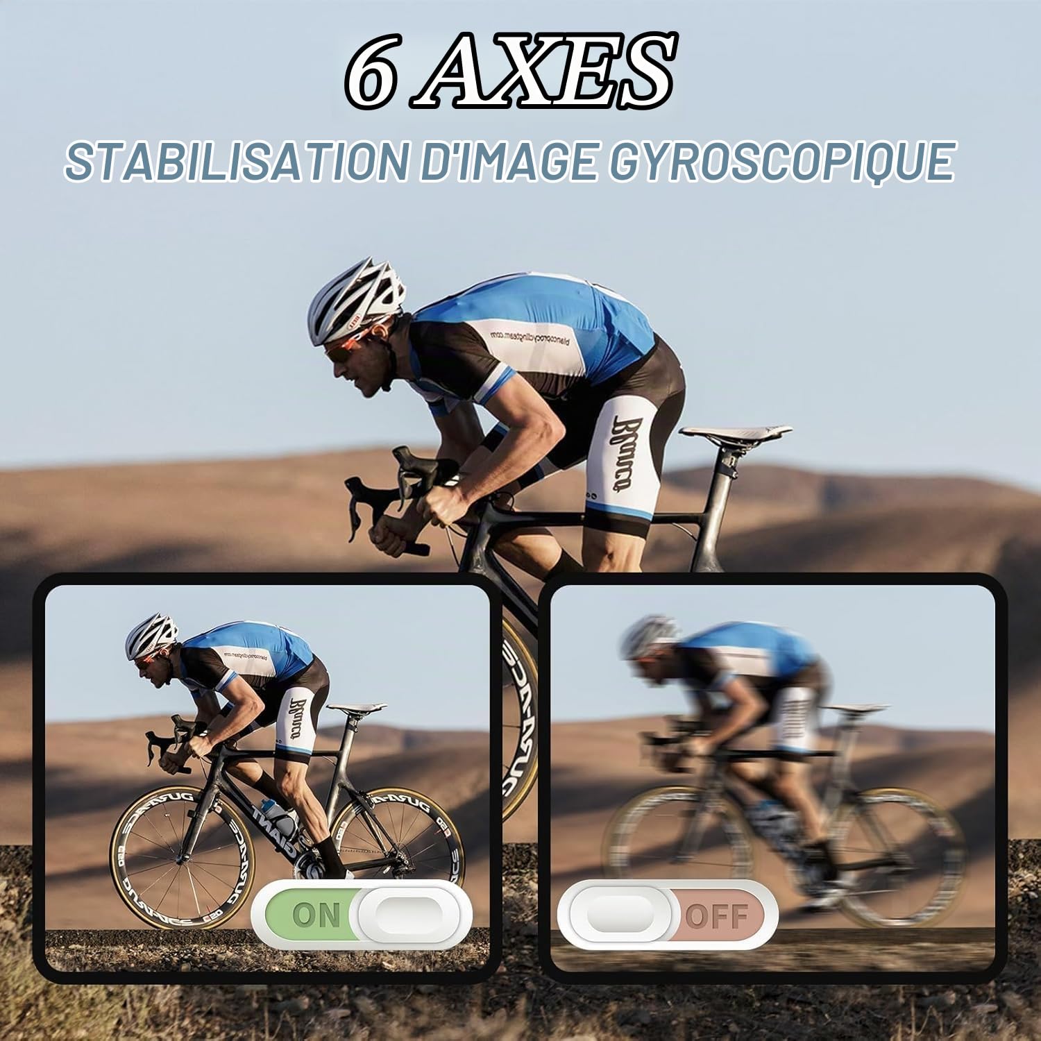 Xilecam Caméra Sport Double écran 4K 60FPS Caméra étanche à écran Tactile Camera Moto Anti-Secousse et Accessoires de Montage Adapté aux Sports de Plein air et au Cyclisme（Gris métallisé）