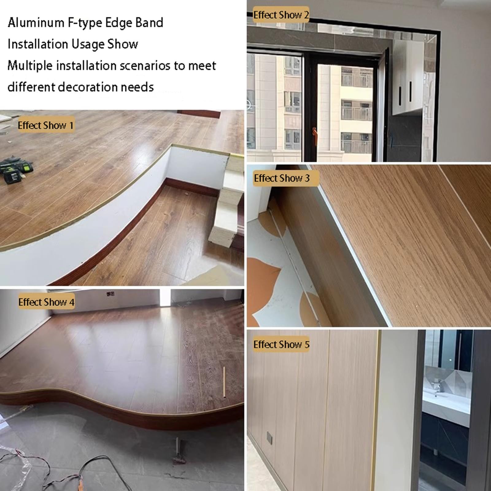 Perfil flexible de metal F-Sd para parquet laminado, 90 cm (3 piezas), fácil instalación, ideal para proyectos de renovación del hogar y Flo