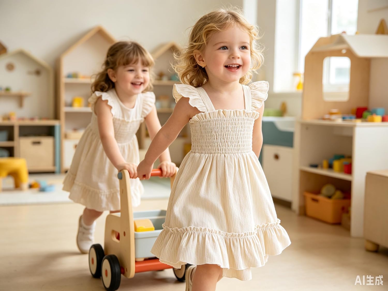 YOUNGER TREE Toddler Dress Girls Summer Ruffle Sleeveless Smocked Dresses Kids Beach Casual Sundress
