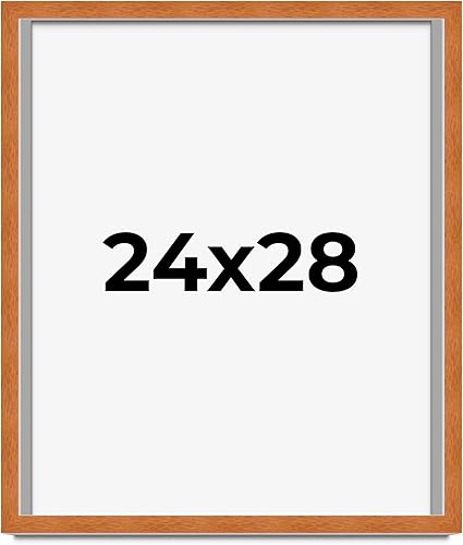 Miniatura 328 de Marco marrón de 18 x 24 pulgadas, marco de madera maciza de nuez de miel, ancho de moldeo de 0.875 pulgadas, profundidad de rabo de 0.875 pulgadas