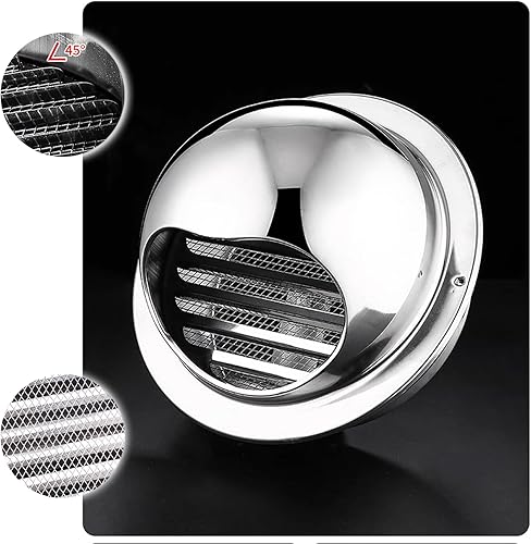 Miniatura 5 de Cubierta de chimenea de acero inoxidable 304, cubiertas redondas de ventilación de aire, cubierta de rejilla de rejilla, capó extractor, tubo de