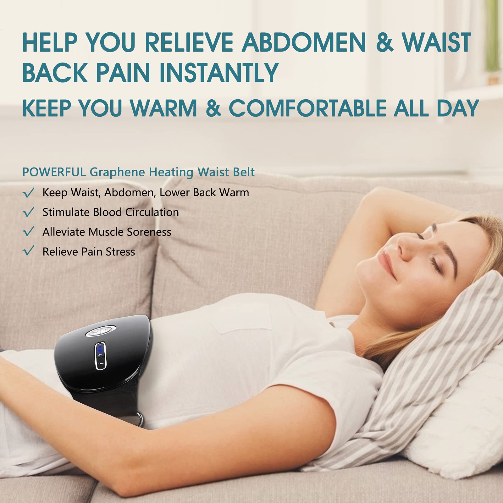 Heating Pads, Graphene Heating Belt for Abdomen Stomach Pain Relieve