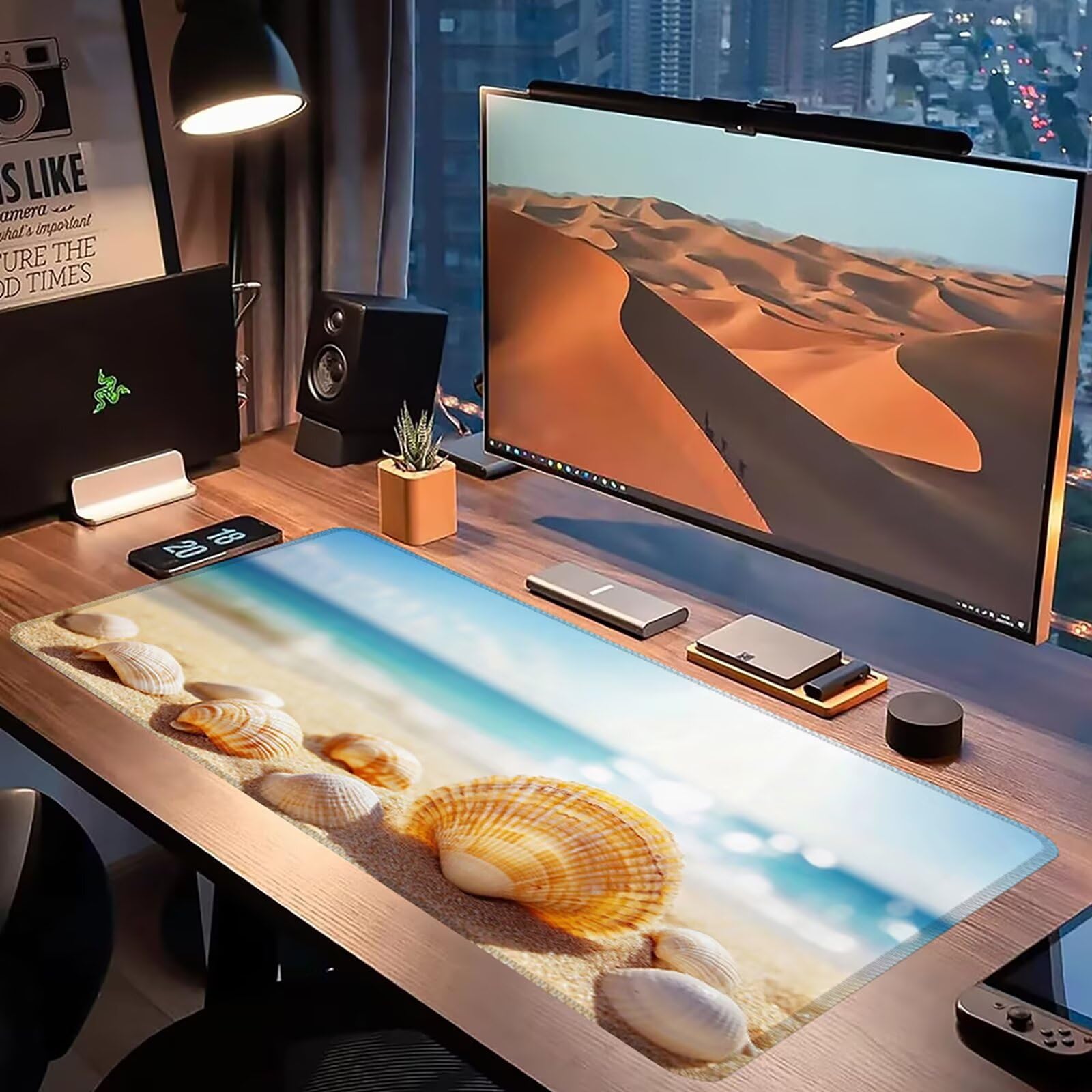 Podkładka pod mysz, XXL 1200 x 600 podkładka pod mysz dla graczy, wodoodporna gumowa podstawa, duża podkładka pod mysz do gier na biurko zszyte krawędzie wodoodporna antypoślizgowa do biura plaża