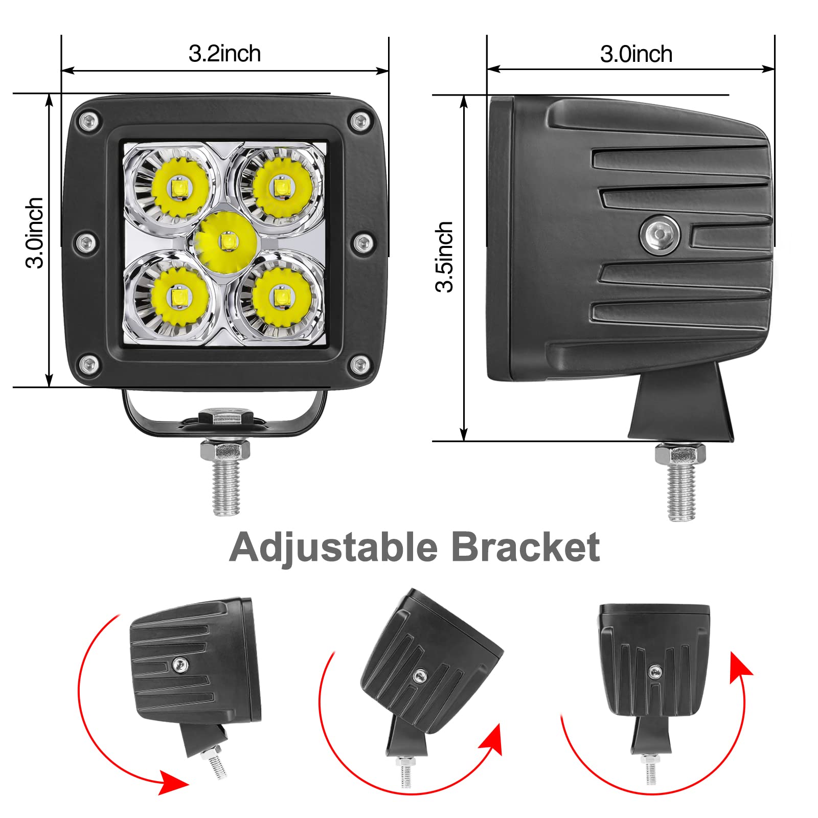LED Pods, RFROAD LIGHTING 2pcs 3