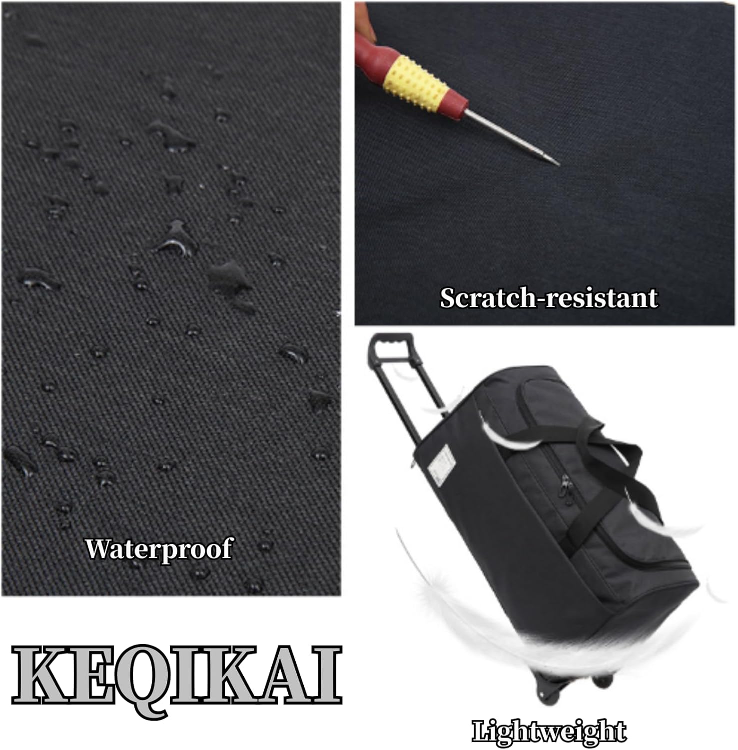 Rolling Duffle Bag with Wheels, 45L 22” Folding Travel Duffel Bag Soft-Sided with 2 Wheels, Waterproof Carry-On Large Travel Bag Men/Women Multiple Pockets for Trip Business Fitness Blue - Image 4