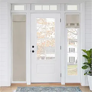 RYB HOME Sidelight French Door Curtains, Privacy Half Window Curtains Thermal Insulate Covering for Patio/Glass/Front Door, W 12 x L 72 inches, Natural, 1 Panel
