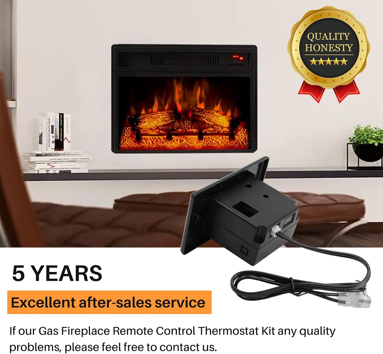 Gas Fireplace Remote Control Kit for Millivolt Valve, On/Off Fireplace Remote Control for skytech, Ambient, Majestic Fireplace and More, 5 Year Warranty
