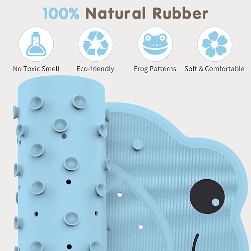 Miniatura 2 de Tapete de baño antideslizante para bebé, tapete de ducha antideslizante para niños de 30 x 18 pulgadas, tapete antideslizante con fuerte succión y