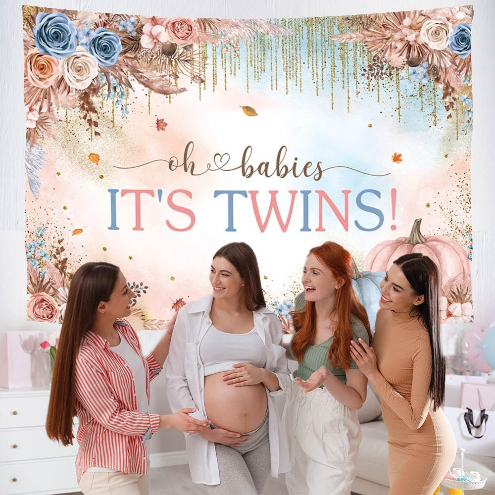 MEHOFOND Fotohintergrund 'Herbst Boho' – 210 X 150 Cm, Polyester, Mit Kürbis & Blumen-Motiv Für Baby-Shooter, Partys & Mehr