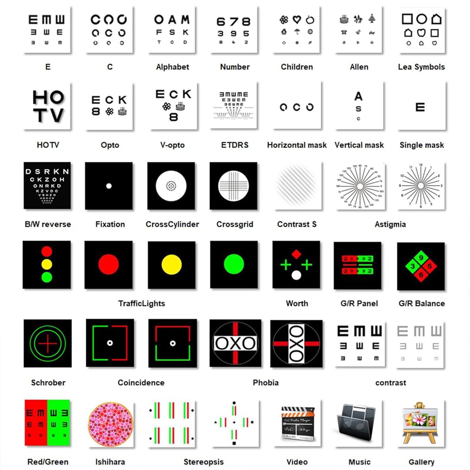 18,5/21,5 Pulgadas Tabla De Agudeza Visual Digital óptica LCD, Tabla De Optotipos Inteligente, Proyector para Pruebas De Optometría, para Clínicas Oftalmológicas 18.5in