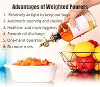 Vista 2 de Pafusen Paquete de 2 Boquillas Vertedoras de Licor, Boquilla Dispensadora de Aceite de Oliva con Volteo Automático, Boquilla Vertedora para Botellas