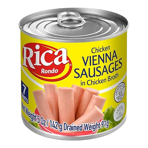 Miniatura 2 de RICA Rondo Chicken Vienna Salchicha lata de 5 onzas, lista para comer, sabor original, (paquete de 6)