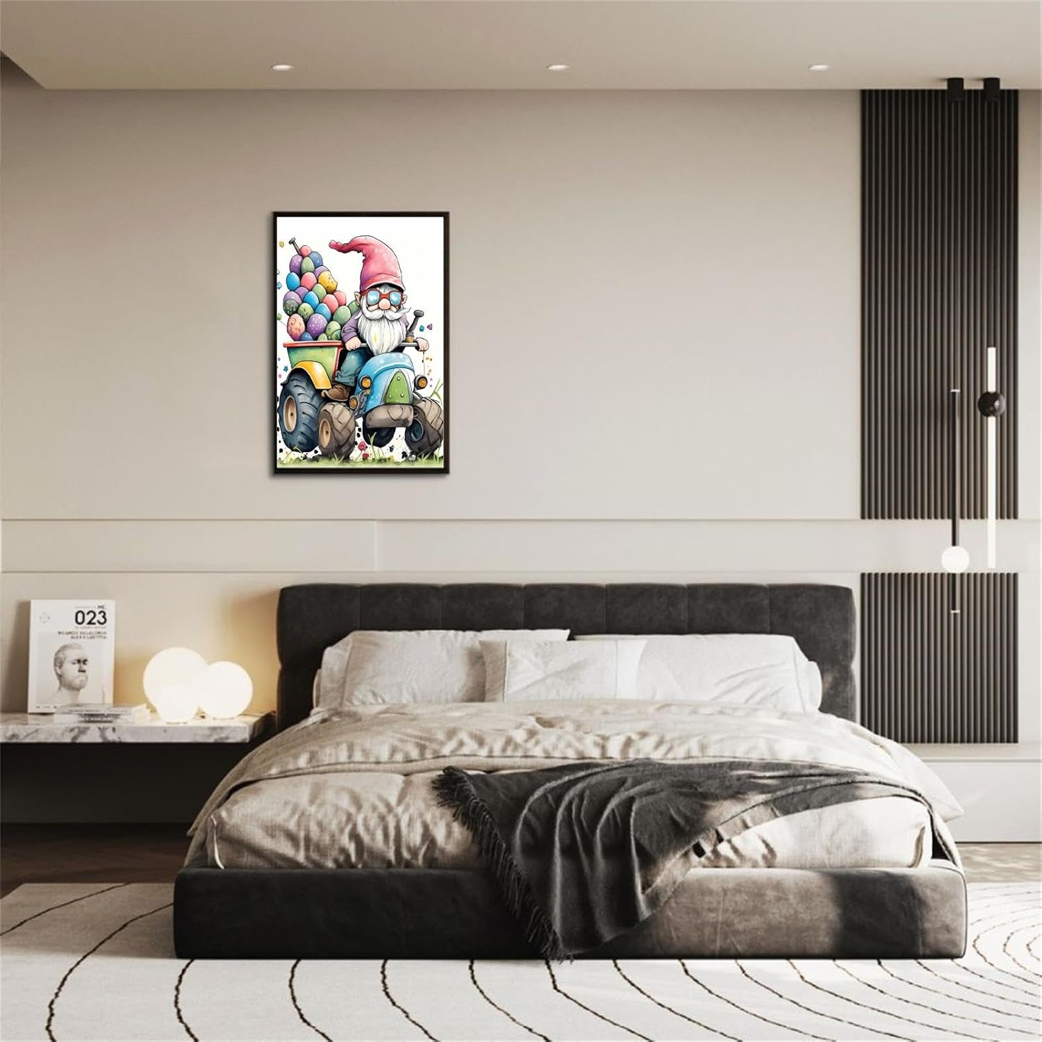 Worihut 5D DIY Diamond Painting by Number Kits Full Drilled Round Home Decor Painting Cross Stitch Embroidery Gnome for Adults 18x24 Inch