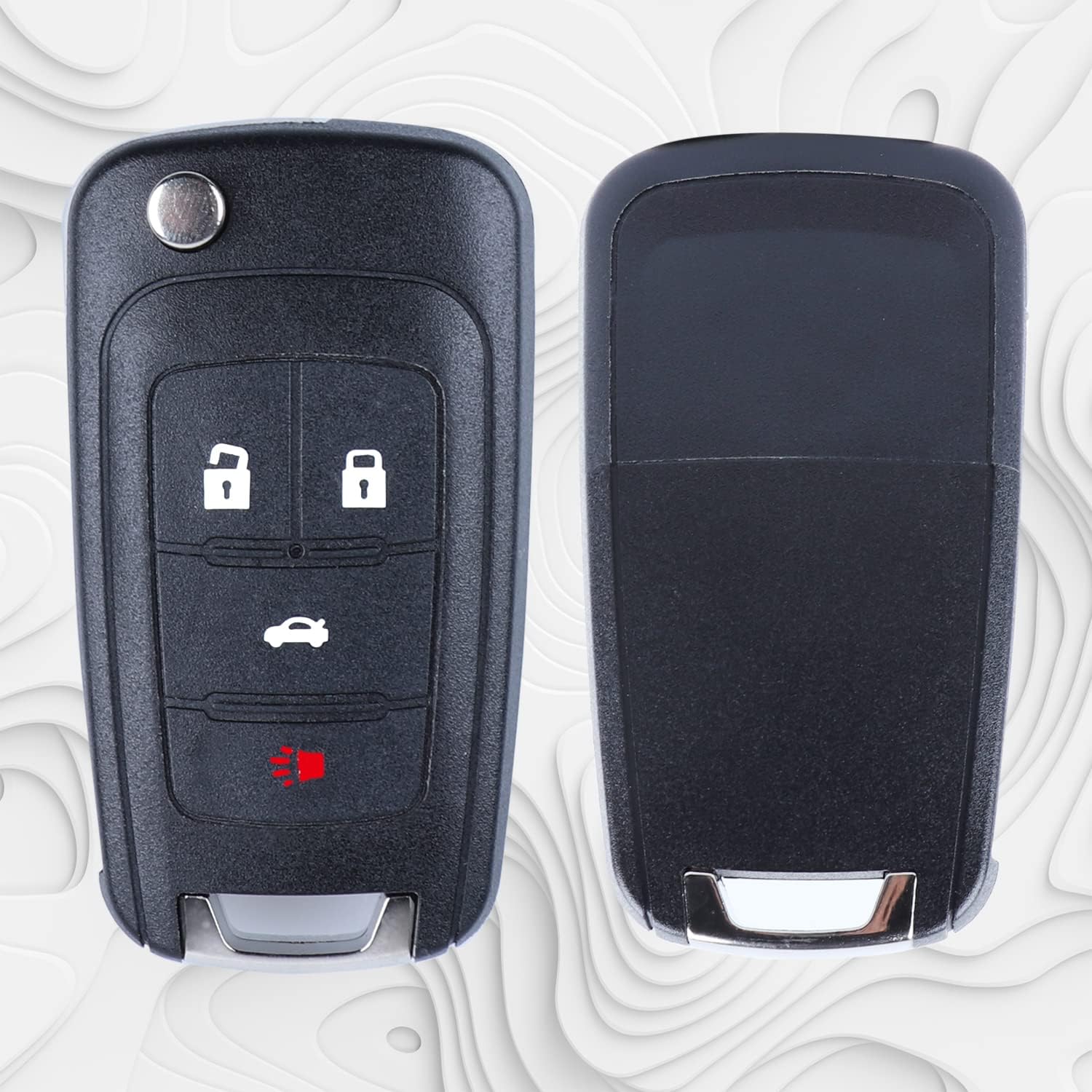 Keyless Entry Remote Flip fits 2010-2017 Chevy Equinox Sonic Malibu Camaro Cruze / 2010-2016 Buick Lacrosse Regal Verano Uncut Key Fob (OHT01060512 4btn) Pack of 2
