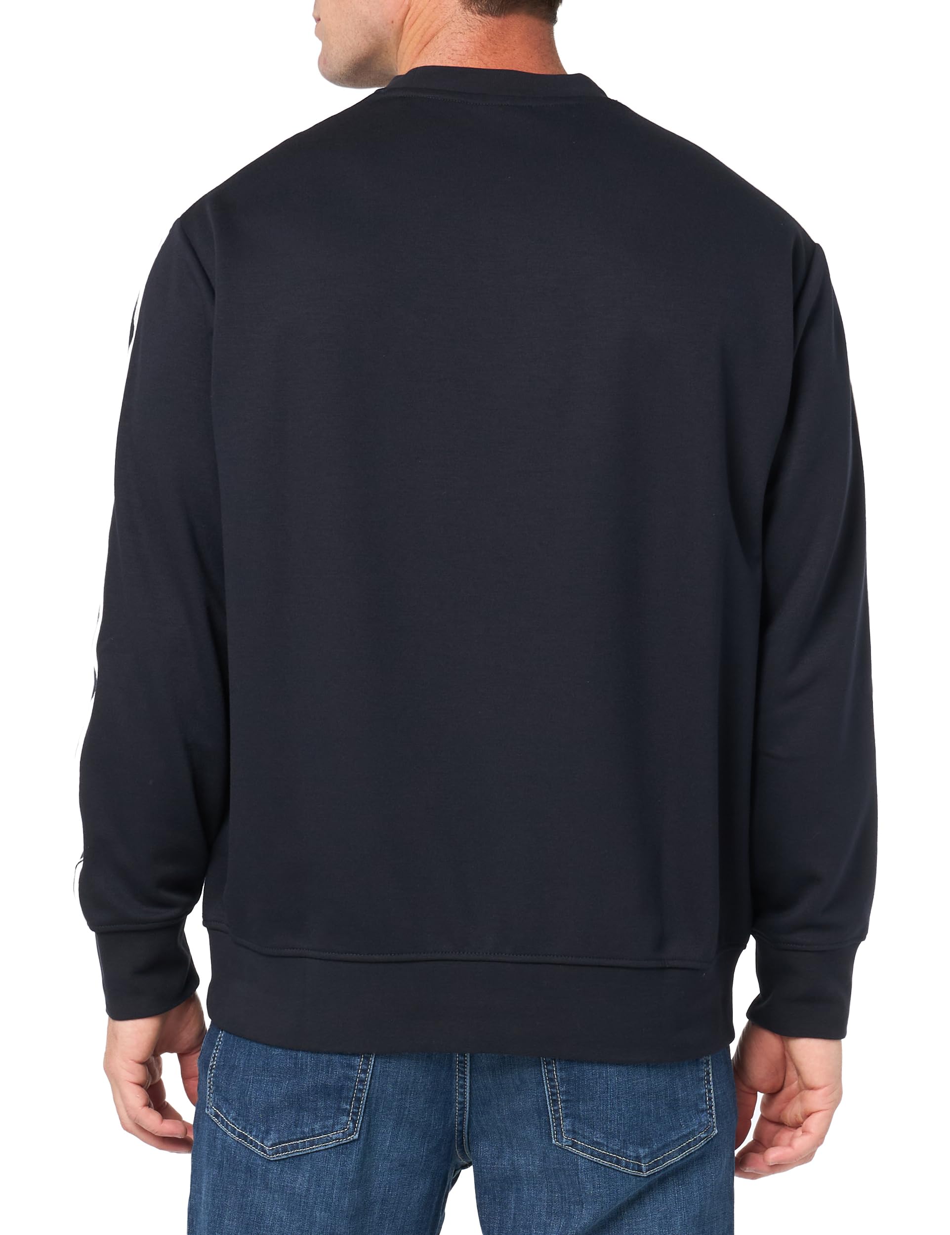 Armani Exchange Essential, Cuello Redondo, Rayas Blancas Sudadera Hombre (Pack de 1)