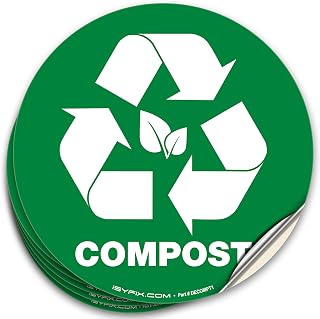Compost bin stickers weatherproof vinyl