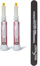 Beauty Secrets Drip & Clog Proof Nail Glue (2 Pack) Bundled with Nail File Black Cushion Medium Coarse 180/100 Grit by Beauty Secrets