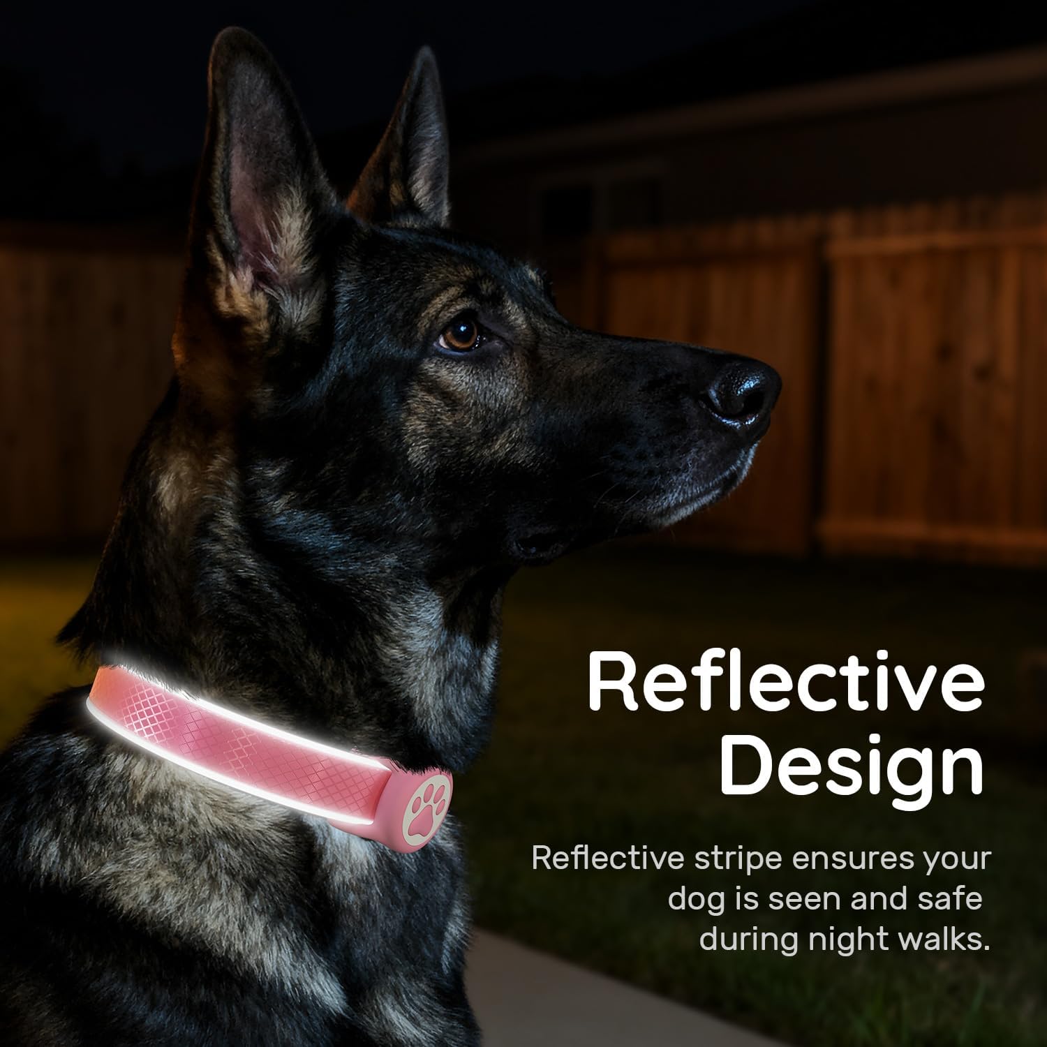 Airtag Dog Collar, IPX8 Waterproof Air Tag Dog Collar Holder | Reflective Ultra-Durable | Soft Padded | Safety Locking Buckle | Fit Miedium Dogs (Neon Pink M(12.6"-19.6"))