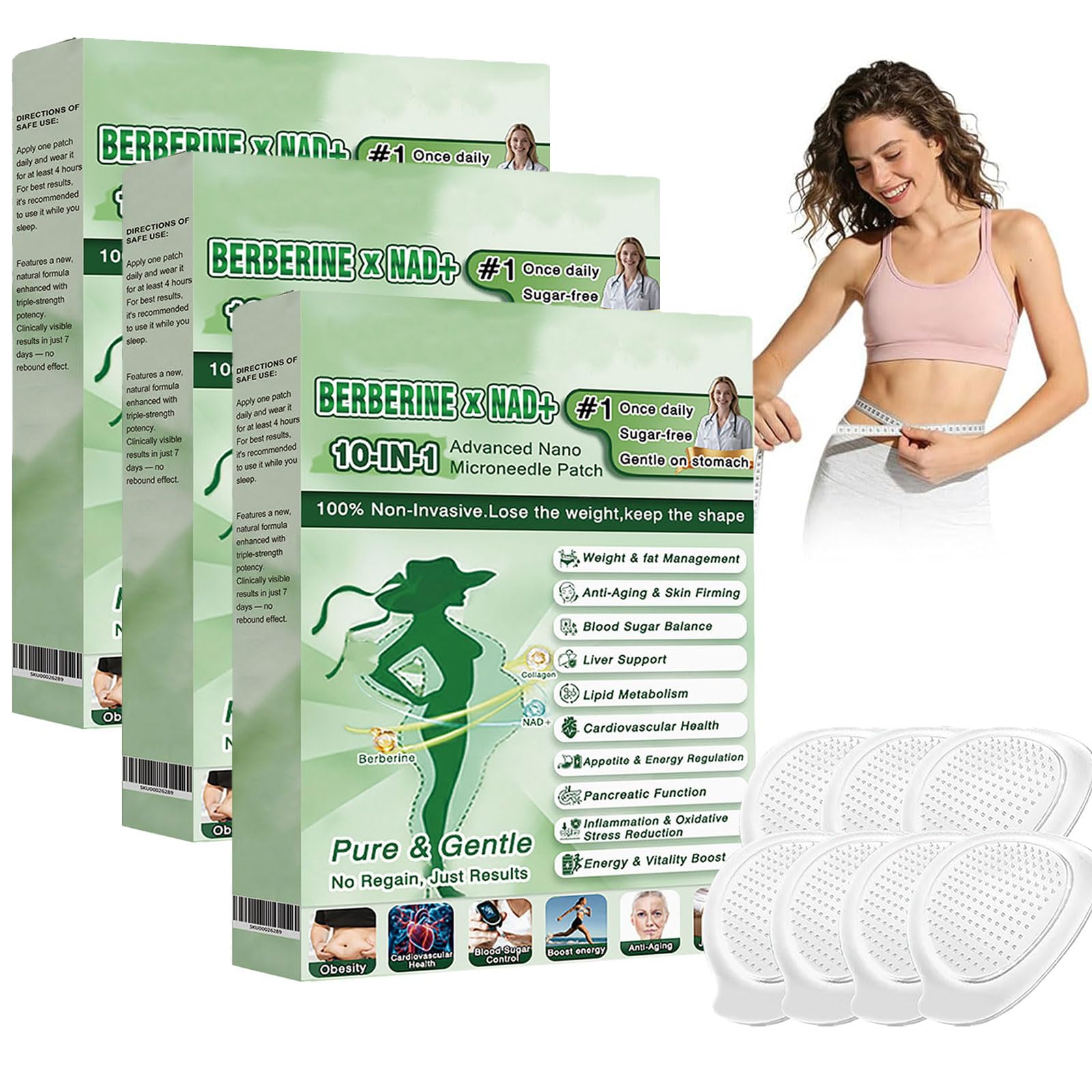 5 Cajas Moringa x Berberine Patch 10 en 1, Parche Avanzado de Nano Microagujas,Fáciles de Usar,Parche de Metabalance Profesional para Hombres y Mujeres (5PCS) — view 8